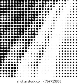 Spotted black and white grunge vector line background. Abstract halftone illustration background. Grunge grid polka dot background pattern
