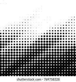 Spotted black and white grunge vector line background. Abstract halftone illustration background. Grunge grid polka dot background pattern
