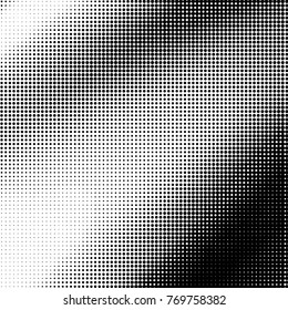 Spotted black and white grunge vector line background. Abstract halftone illustration background. Grunge grid polka dot background pattern
