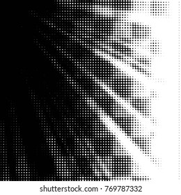 Spotted black and white grunge vector line background. Abstract halftone illustration background. Grunge grid polka dot background pattern
