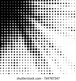 Spotted black and white grunge vector line background. Abstract halftone illustration background. Grunge grid polka dot background pattern
