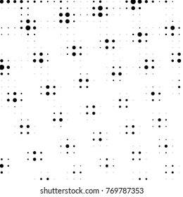 Spotted black and white grunge vector line background. Abstract halftone illustration background. Grunge grid polka dot background pattern
