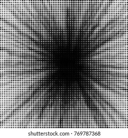 Spotted black and white grunge vector line background. Abstract halftone illustration background. Grunge grid polka dot background pattern
