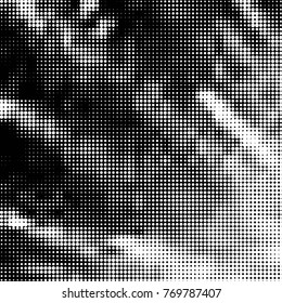 Spotted black and white grunge vector line background. Abstract halftone illustration background. Grunge grid polka dot background pattern
