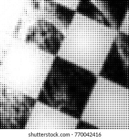 Spotted black and white grunge vector line background. Abstract halftone illustration background. Grunge grid polka dot background pattern
