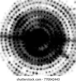 Spotted black and white grunge vector line background. Abstract halftone illustration background. Grunge grid polka dot background pattern
