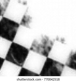 Spotted black and white grunge vector line background. Abstract halftone illustration background. Grunge grid polka dot background pattern

