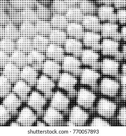 Spotted black and white grunge vector line background. Abstract halftone illustration background. Grunge grid polka dot background pattern
