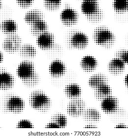 Spotted black and white grunge vector line background. Abstract halftone illustration background. Grunge grid polka dot background pattern
