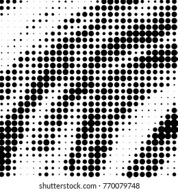 Spotted black and white grunge vector line background. Abstract halftone illustration background. Grunge grid polka dot background pattern
