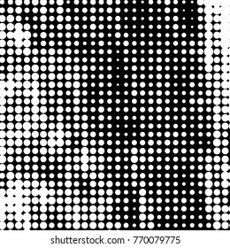 Spotted black and white grunge vector line background. Abstract halftone illustration background. Grunge grid polka dot background pattern
