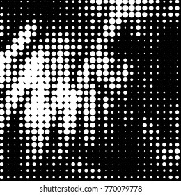 Spotted black and white grunge vector line background. Abstract halftone illustration background. Grunge grid polka dot background pattern
