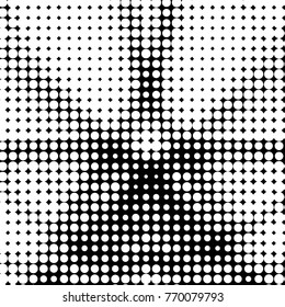 Spotted black and white grunge vector line background. Abstract halftone illustration background. Grunge grid polka dot background pattern
