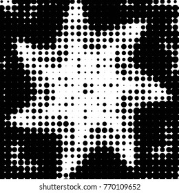 Spotted black and white grunge vector line background. Abstract halftone illustration background. Grunge grid polka dot background pattern
