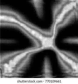 Spotted black and white grunge vector line background. Abstract halftone illustration background. Grunge grid polka dot background pattern
