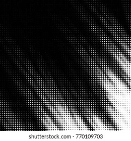 Spotted black and white grunge vector line background. Abstract halftone illustration background. Grunge grid polka dot background pattern
