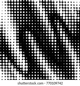 Spotted black and white grunge vector line background. Abstract halftone illustration background. Grunge grid polka dot background pattern
