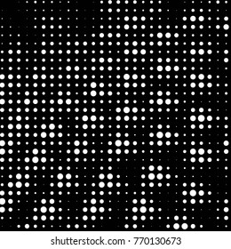 Spotted black and white grunge vector line background. Abstract halftone illustration background. Grunge grid polka dot background pattern
