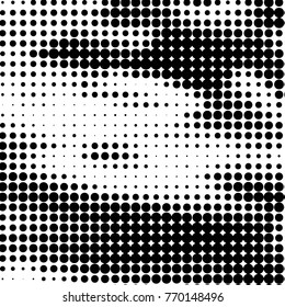 Spotted black and white grunge vector line background. Abstract halftone illustration background. Grunge grid polka dot background pattern
