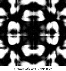 Spotted black and white grunge vector line background. Abstract halftone illustration background. Grunge grid polka dot background pattern
