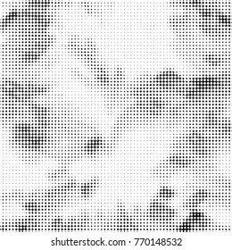 Spotted black and white grunge vector line background. Abstract halftone illustration background. Grunge grid polka dot background pattern
