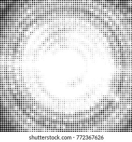 Spotted black and white grunge vector line background. Abstract halftone illustration background. Grunge grid polka dot background pattern
