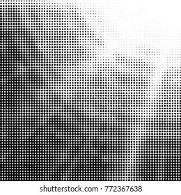 Spotted black and white grunge vector line background. Abstract halftone illustration background. Grunge grid polka dot background pattern
