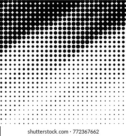 Spotted black and white grunge vector line background. Abstract halftone illustration background. Grunge grid polka dot background pattern
