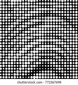 Spotted black and white grunge vector line background. Abstract halftone illustration background. Grunge grid polka dot background pattern
