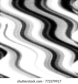 Spotted black and white grunge vector line background. Abstract halftone illustration background. Grunge grid polka dot background pattern
