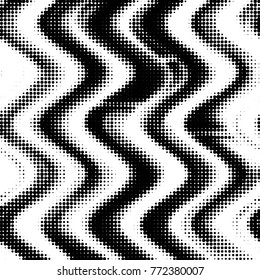 Spotted black and white grunge vector line background. Abstract halftone illustration background. Grunge grid polka dot background pattern
