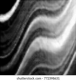 Spotted black and white grunge vector line background. Abstract halftone illustration background. Grunge grid polka dot background pattern
