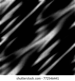 Spotted black and white grunge vector line background. Abstract halftone illustration background. Grunge grid polka dot background pattern
