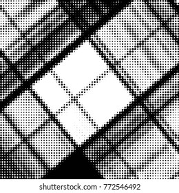 Spotted black and white grunge vector line background. Abstract halftone illustration background. Grunge grid polka dot background pattern
