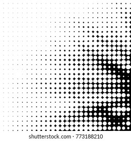 Spotted black and white grunge vector line background. Abstract halftone illustration background. Grunge grid polka dot background pattern
