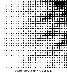 Spotted black and white grunge vector line background. Abstract halftone illustration background. Grunge grid polka dot background pattern
