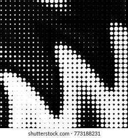 Spotted black and white grunge vector line background. Abstract halftone illustration background. Grunge grid polka dot background pattern
