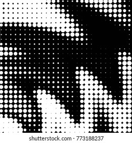 Spotted black and white grunge vector line background. Abstract halftone illustration background. Grunge grid polka dot background pattern

