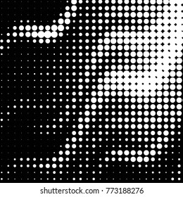 Spotted black and white grunge vector line background. Abstract halftone illustration background. Grunge grid polka dot background pattern
