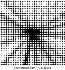 Spotted black and white grunge vector line background. Abstract halftone illustration background. Grunge grid polka dot background pattern
