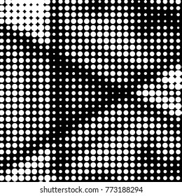 Spotted black and white grunge vector line background. Abstract halftone illustration background. Grunge grid polka dot background pattern
