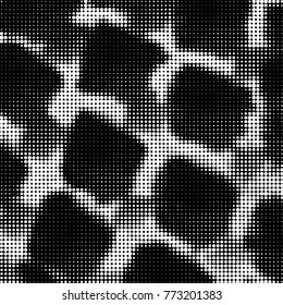 Spotted black and white grunge vector line background. Abstract halftone illustration background. Grunge grid polka dot background pattern
