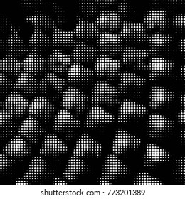 Spotted black and white grunge vector line background. Abstract halftone illustration background. Grunge grid polka dot background pattern
