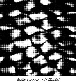 Spotted black and white grunge vector line background. Abstract halftone illustration background. Grunge grid polka dot background pattern
