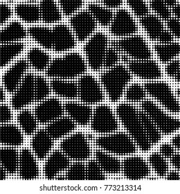 Spotted black and white grunge vector line background. Abstract halftone illustration background. Grunge grid polka dot background pattern
