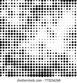 Spotted black and white grunge vector line background. Abstract halftone illustration background. Grunge grid polka dot background pattern
