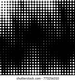 Spotted black and white grunge vector line background. Abstract halftone illustration background. Grunge grid polka dot background pattern
