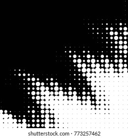 Spotted black and white grunge vector line background. Abstract halftone illustration background. Grunge grid polka dot background pattern
