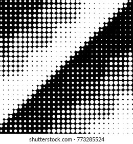 Spotted black and white grunge vector line background. Abstract halftone illustration background. Grunge grid polka dot background pattern
