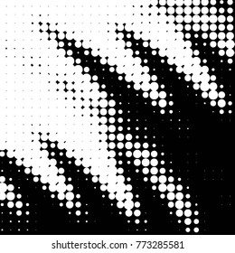 Spotted black and white grunge vector line background. Abstract halftone illustration background. Grunge grid polka dot background pattern
